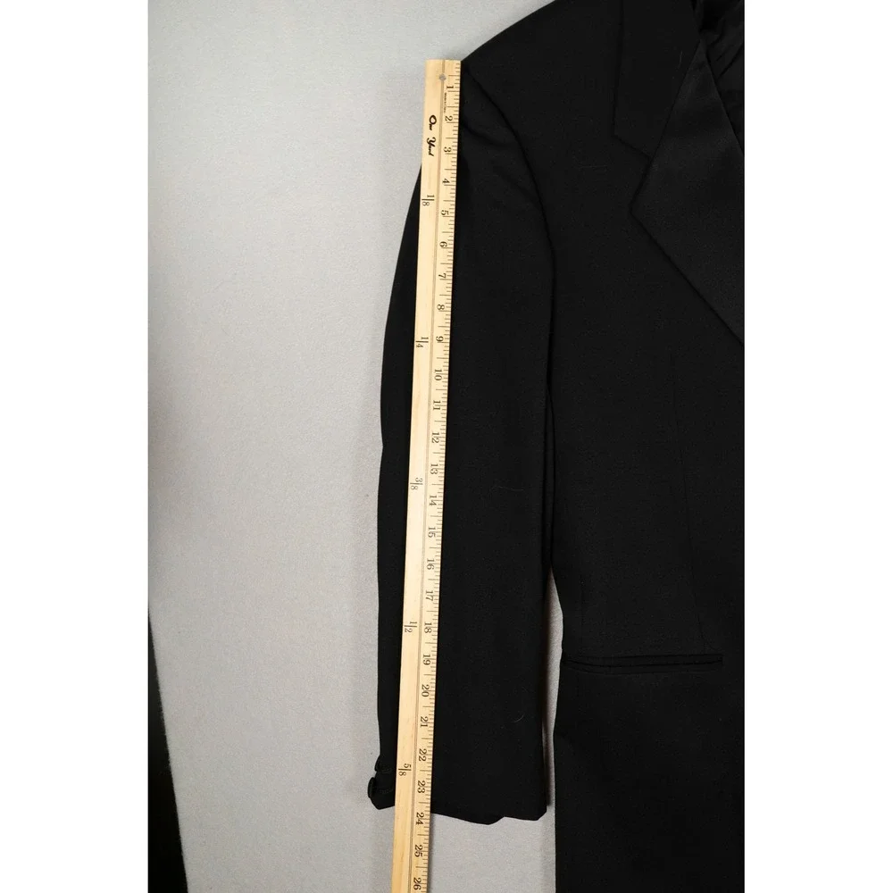 Mani Giorgio Armani Mens 40R Tuxedo Jacket Black Pure Virgin Wool Made in Italy